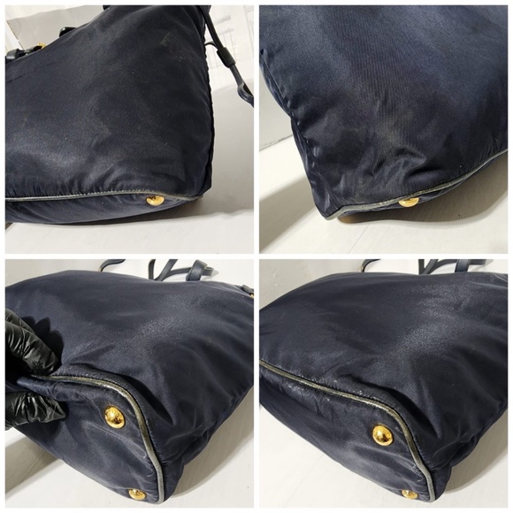 Authentic PRADA Tessuto Nylon Saffiano Tote Navy Blue - Picture 12 of 15